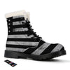 USA Flag White And Black Print Winter Boots-grizzshop