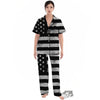 USA Flag White And Black Print Women's Pajamas Set-grizzshop