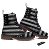 USA Flag White And Black Print Work Boots-grizzshop