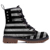 USA Flag White And Black Print Work Boots-grizzshop