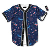 USA Star 4th of July Print Pattern Baseball Jersey-grizzshop