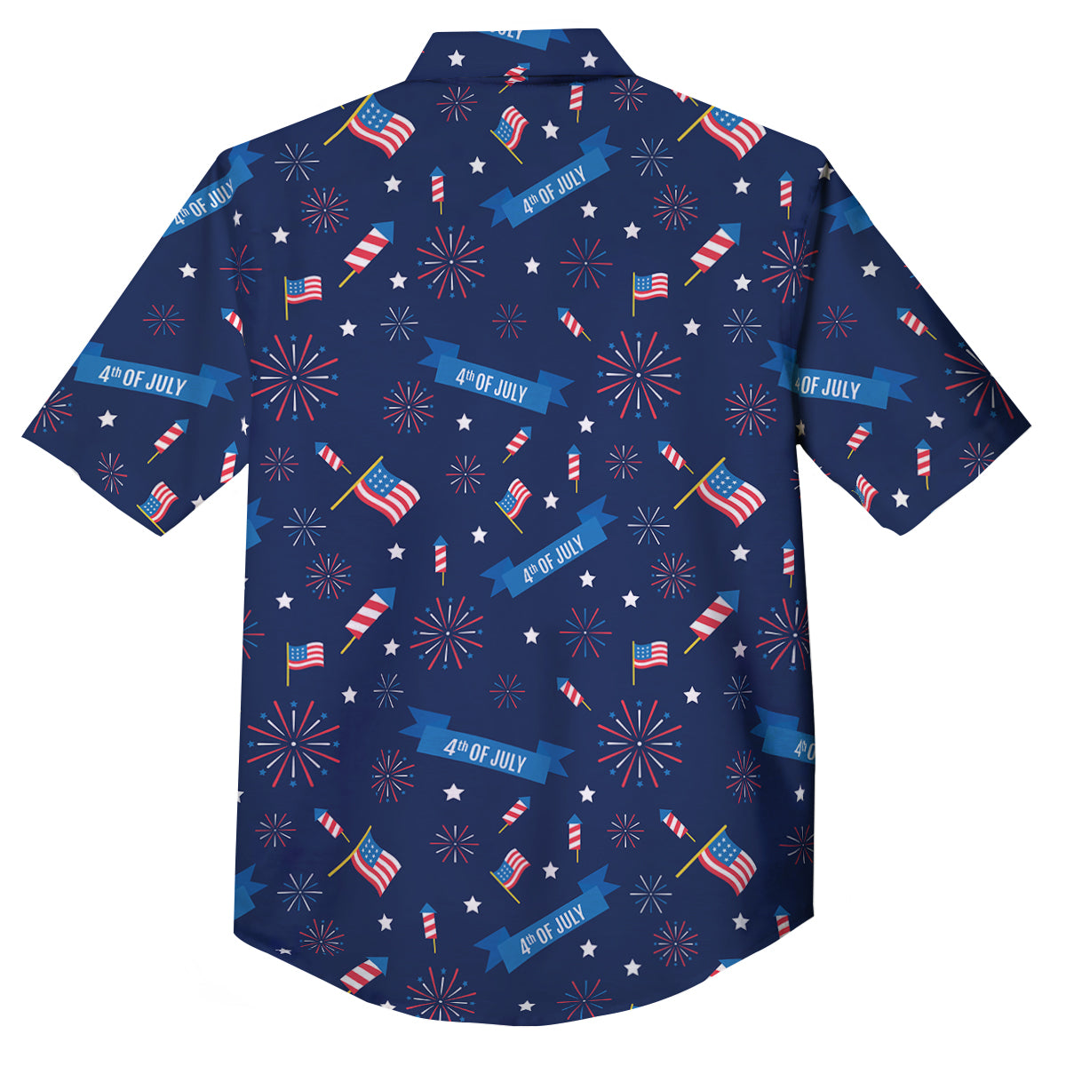 USA Star 4th of July Print Pattern Button Up Shirt-grizzshop