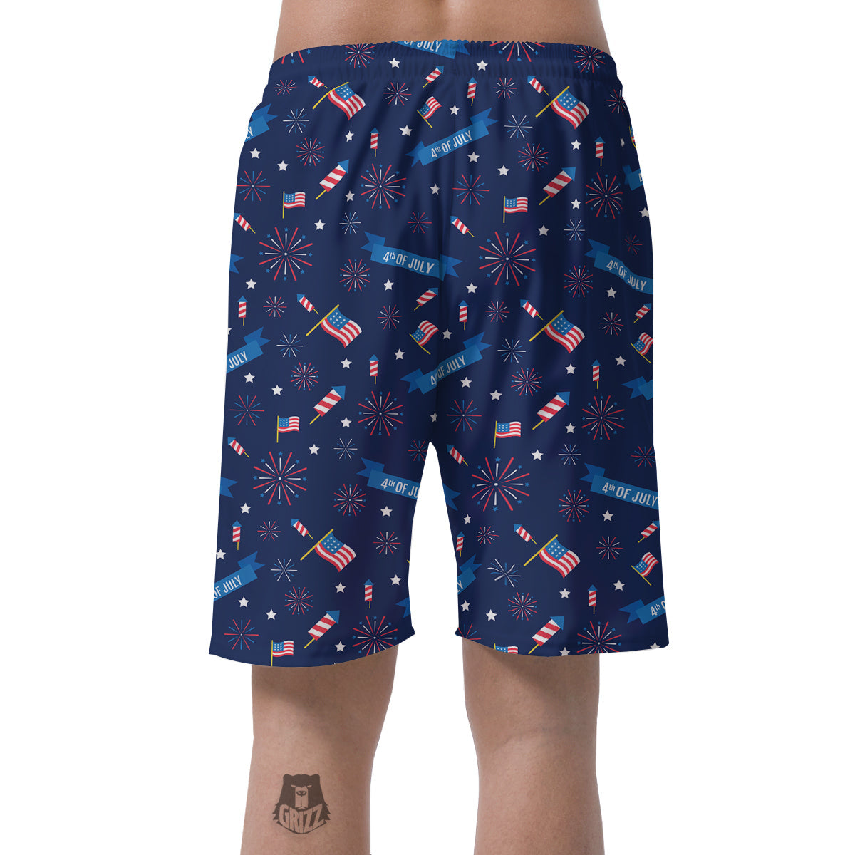 USA Star 4th of July Print Pattern Men's Shorts-grizzshop