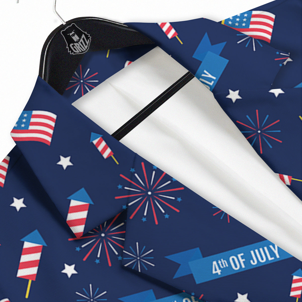 USA Star 4th of July Print Pattern Men's Sport Coat-grizzshop