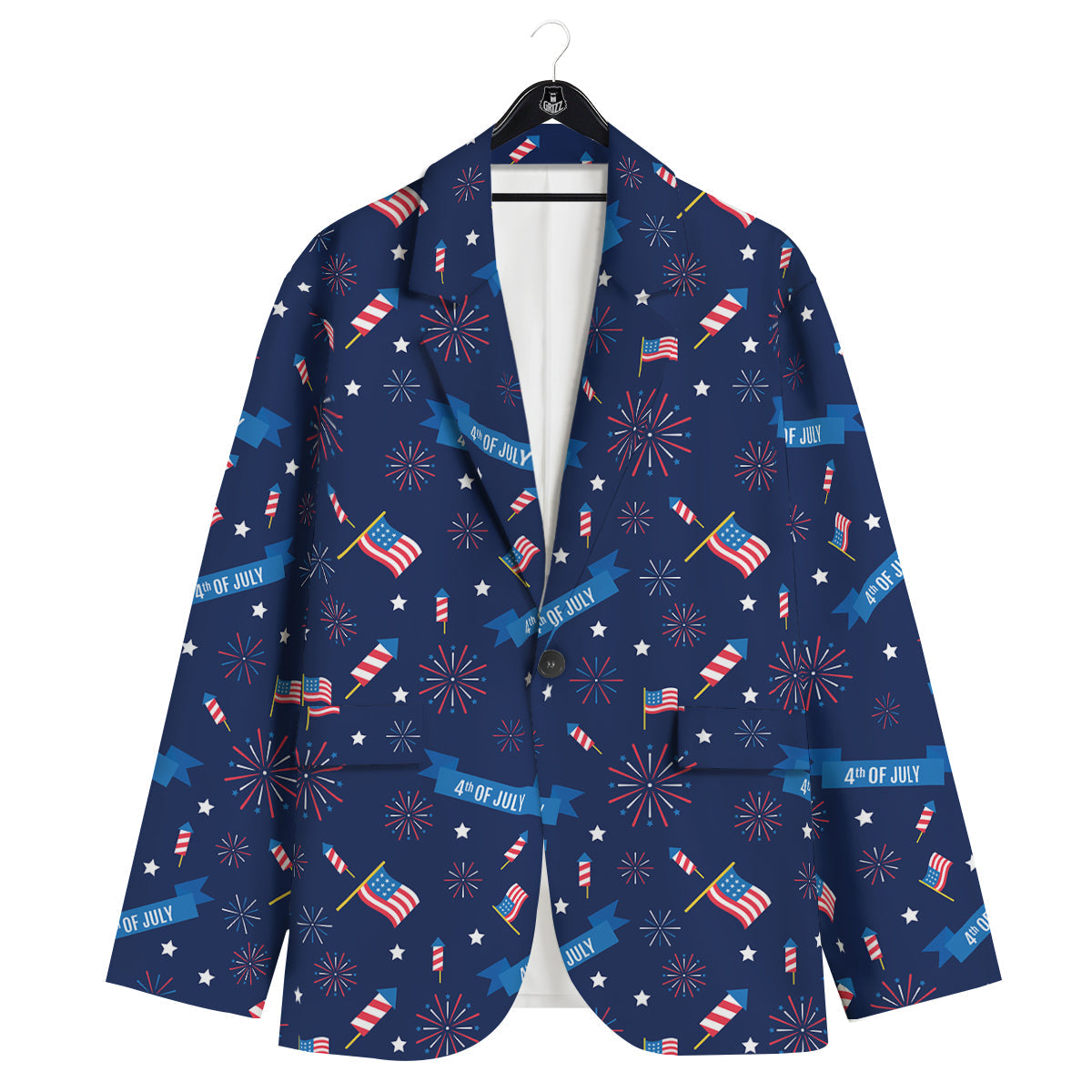 USA Star 4th of July Print Pattern Men's Sport Coat-grizzshop