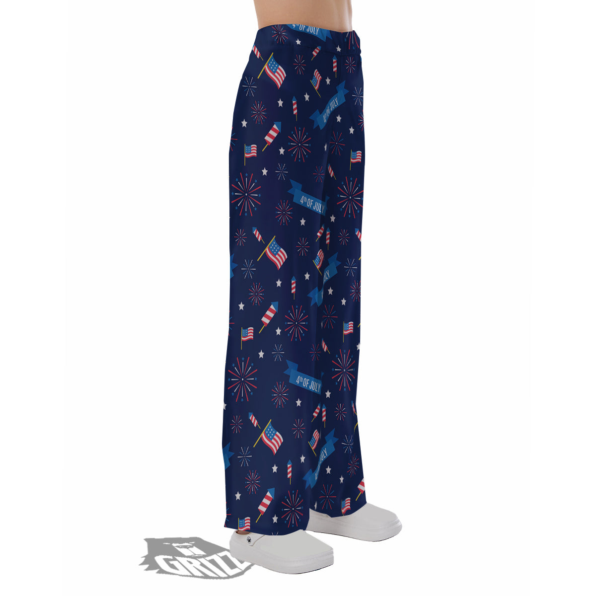 USA Star 4th of July Print Pattern Pajama Pants-grizzshop