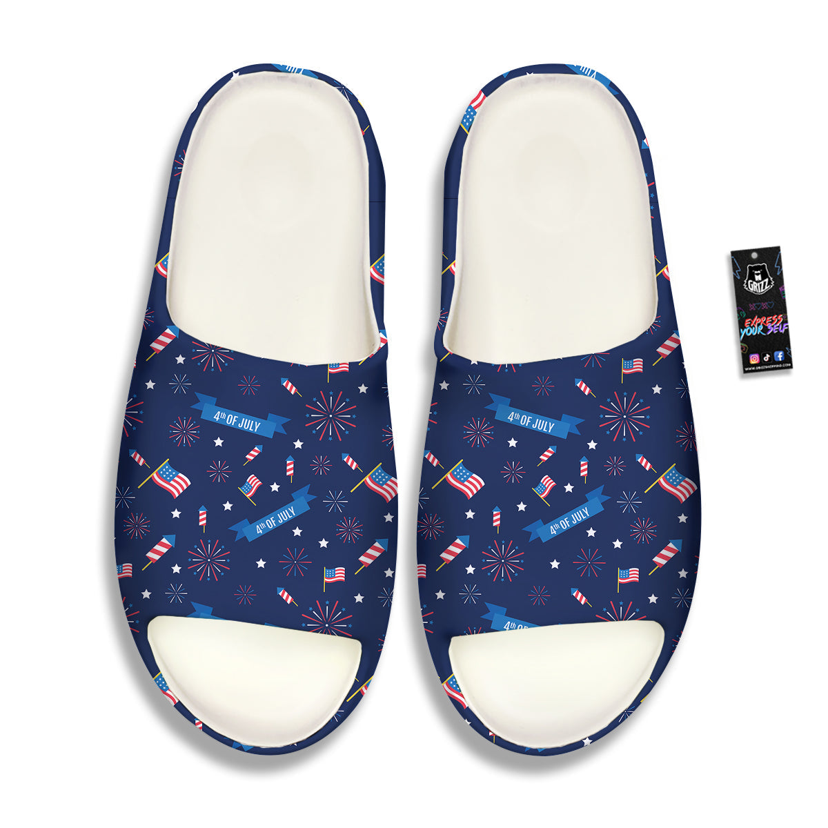 USA Star 4th of July Print Pattern Sandals-grizzshop