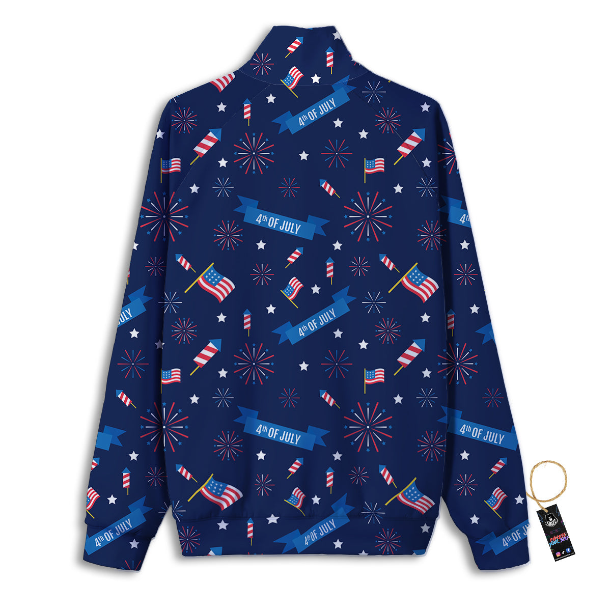 USA Star 4th of July Print Pattern Track Jacket-grizzshop