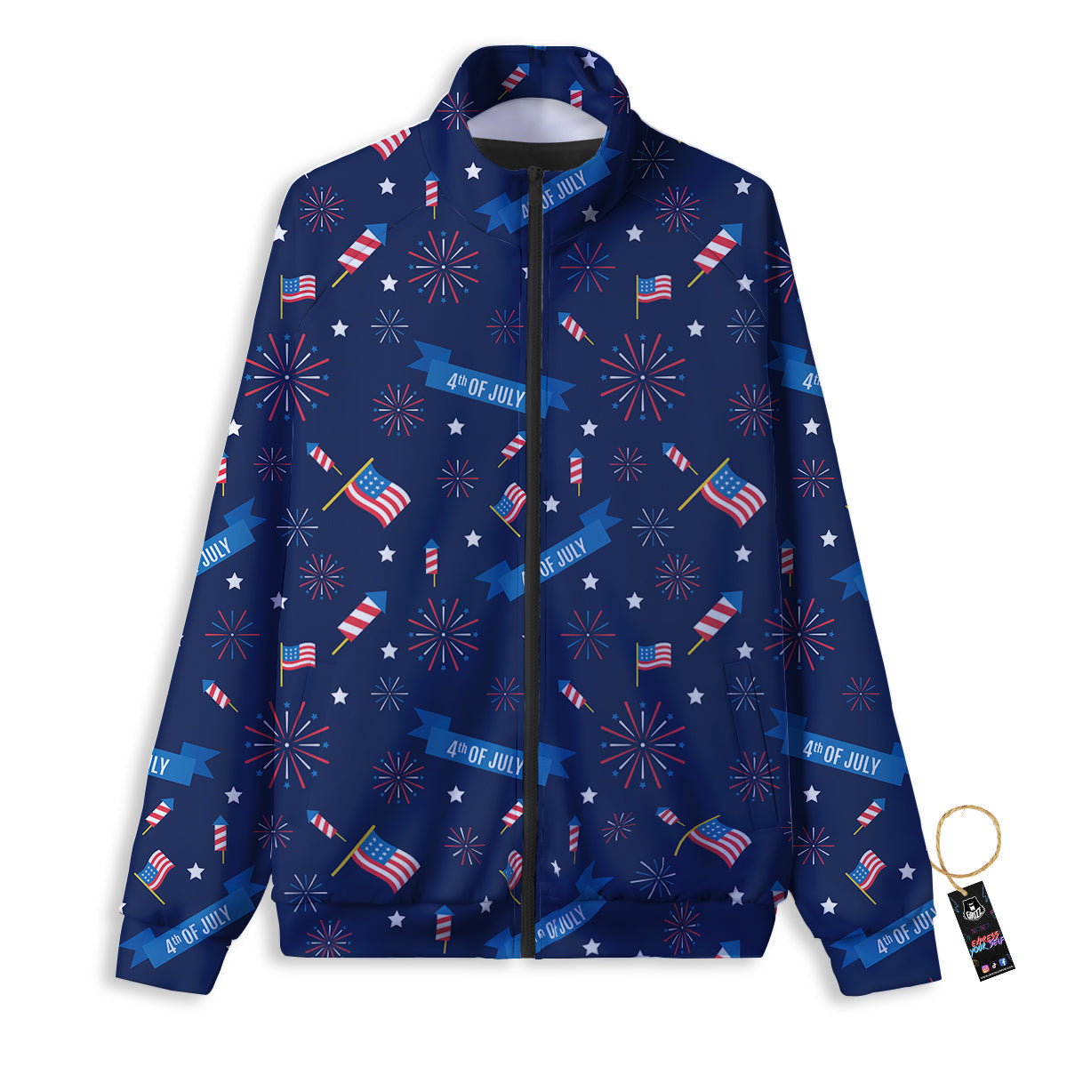 USA Star 4th of July Print Pattern Track Jacket-grizzshop