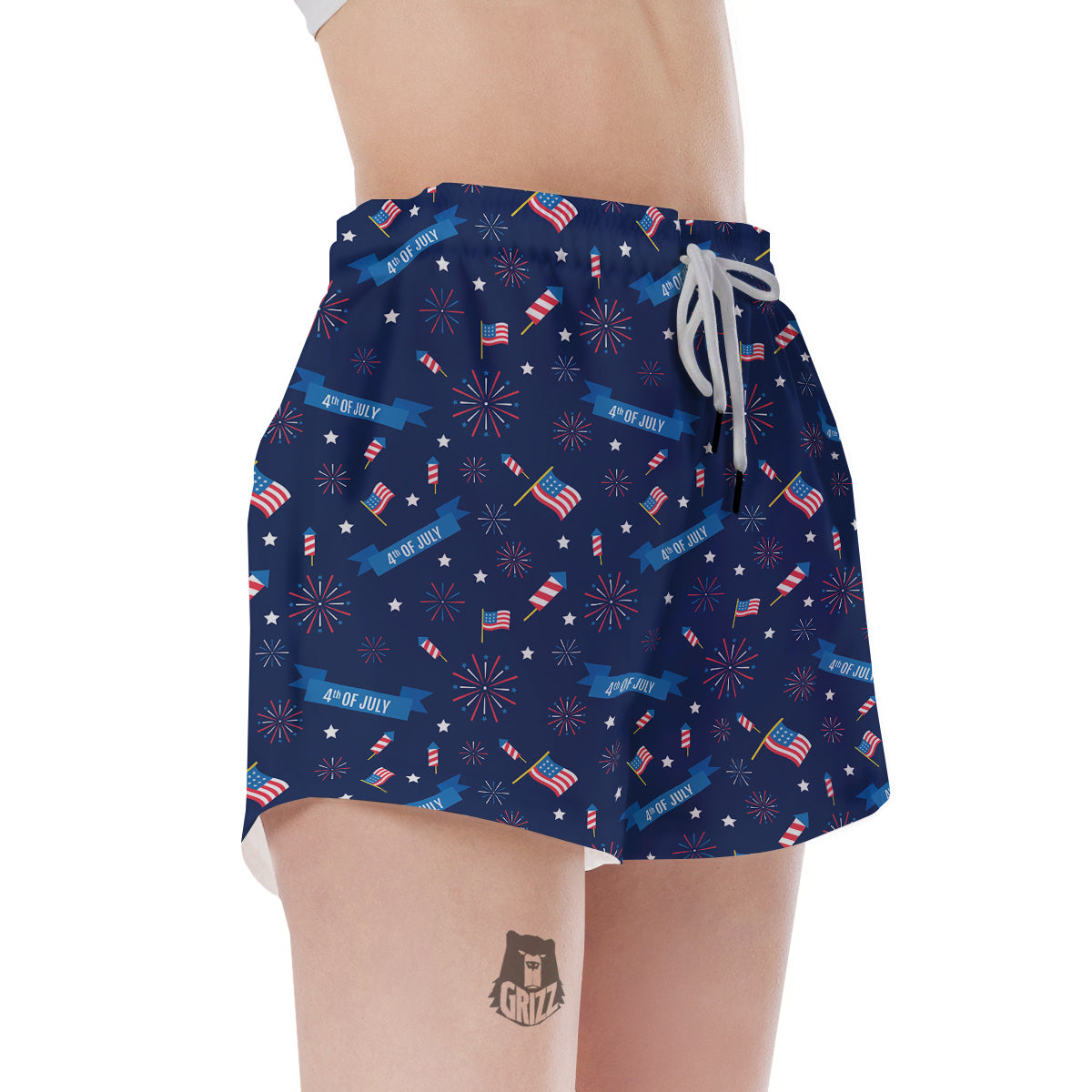 USA Star 4th of July Print Pattern Women's Shorts-grizzshop