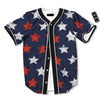 USA Star Blue And Red Print Pattern Baseball Jersey-grizzshop