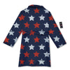 USA Star Blue And Red Print Pattern Bathrobe-grizzshop