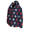 USA Star Blue And Red Print Pattern Down Jacket-grizzshop