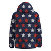 USA Star Blue And Red Print Pattern Down Jacket-grizzshop