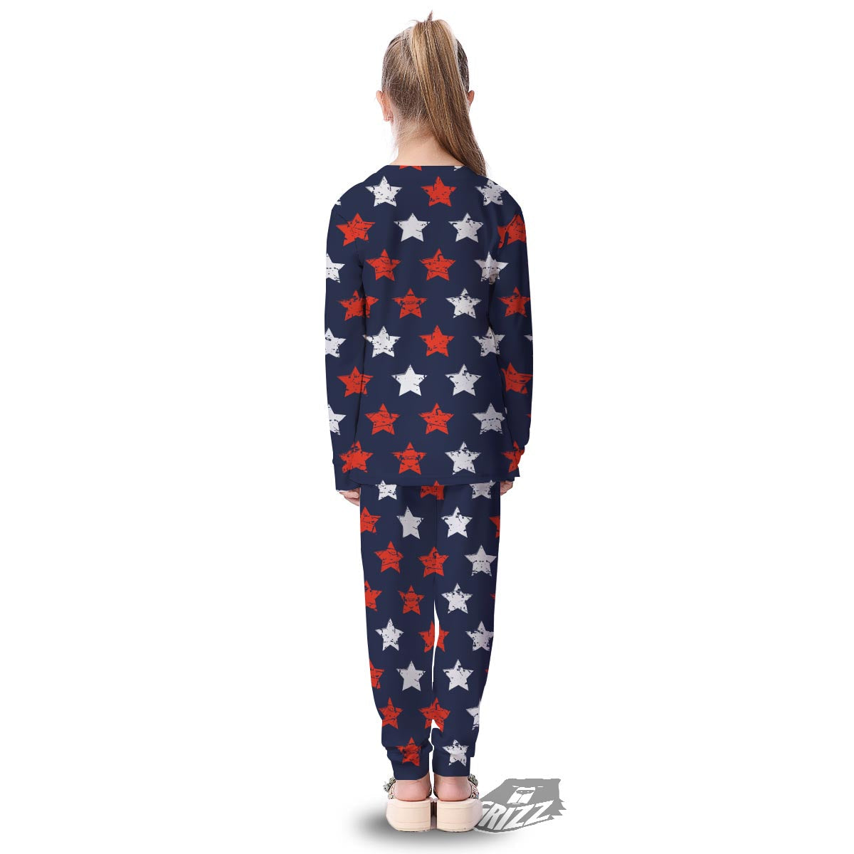USA Star Blue And Red Print Pattern Kid's Pajamas-grizzshop