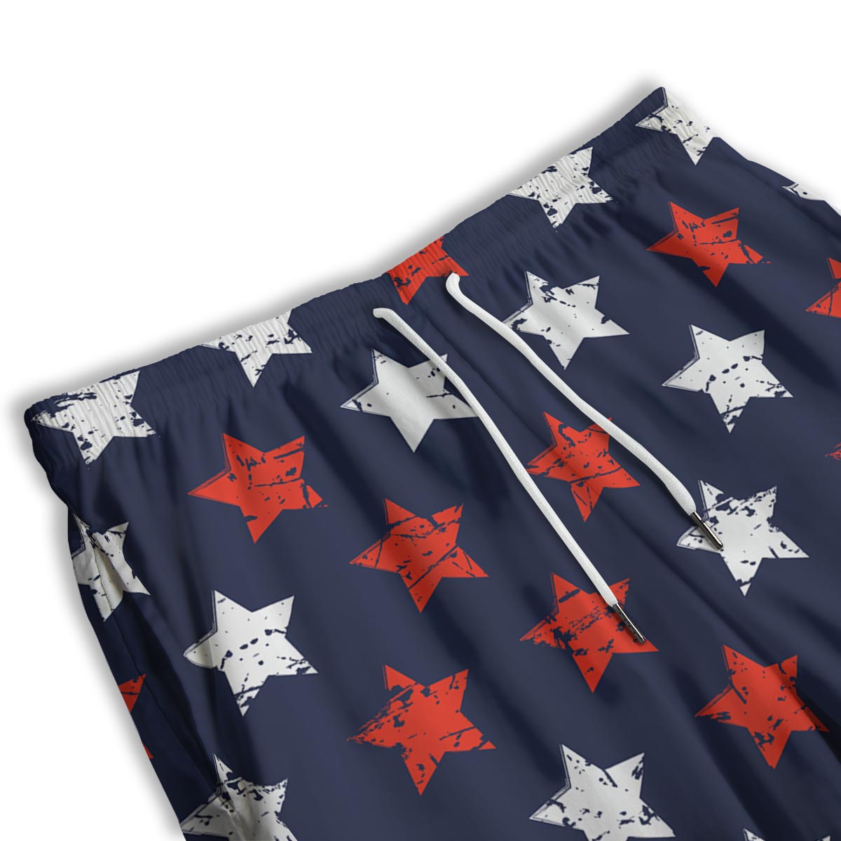 USA Star Blue And Red Print Pattern Men's Athletic Shorts