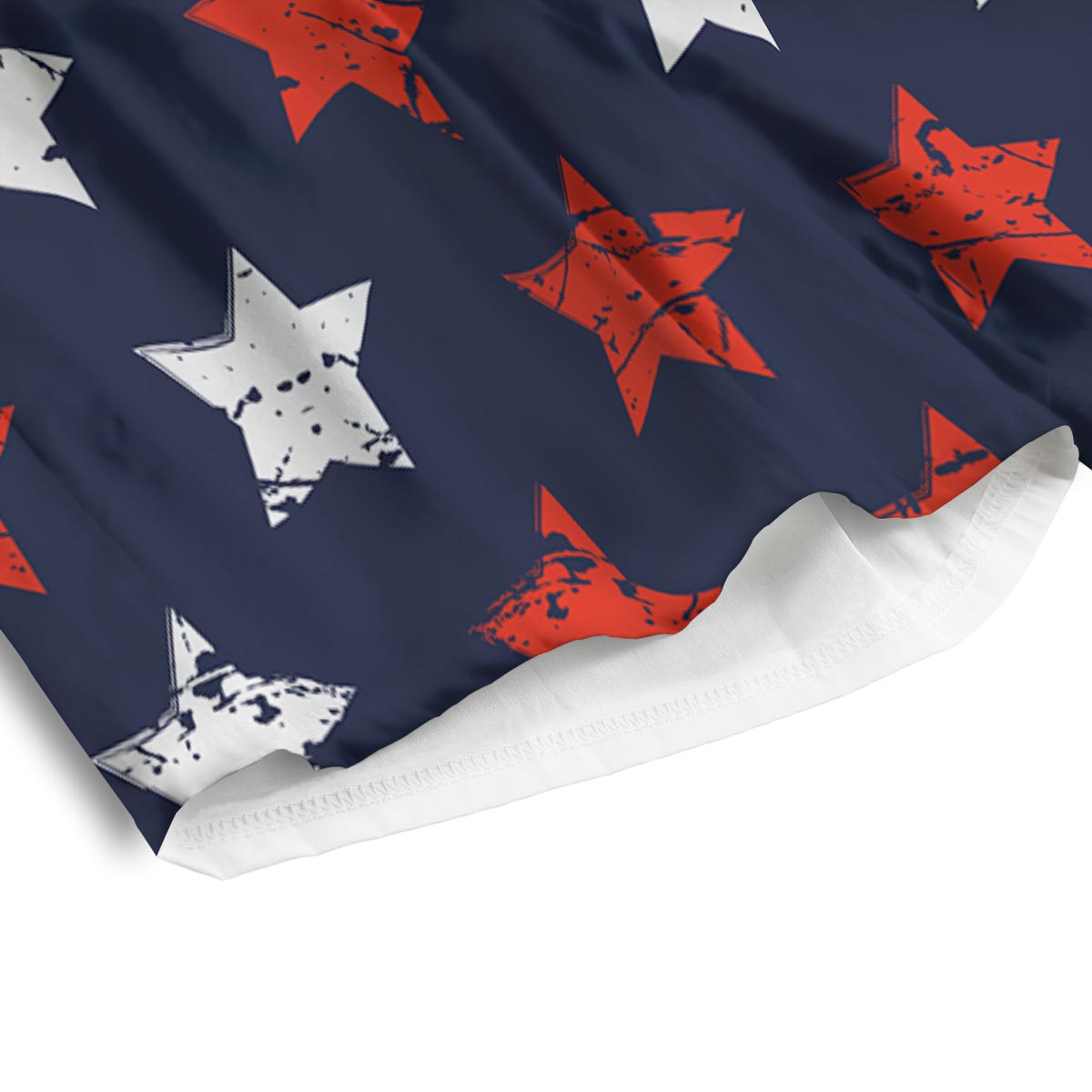 USA Star Blue And Red Print Pattern Men's Athletic Shorts