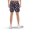 USA Star Blue And Red Print Pattern Men's Gym Shorts-grizzshop