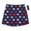 USA Star Blue And Red Print Pattern Men's Running Shorts-grizzshop