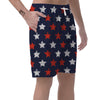 USA Star Blue And Red Print Pattern Men's Shorts-grizzshop