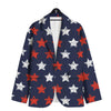 USA Star Blue And Red Print Pattern Men's Sport Coat-grizzshop