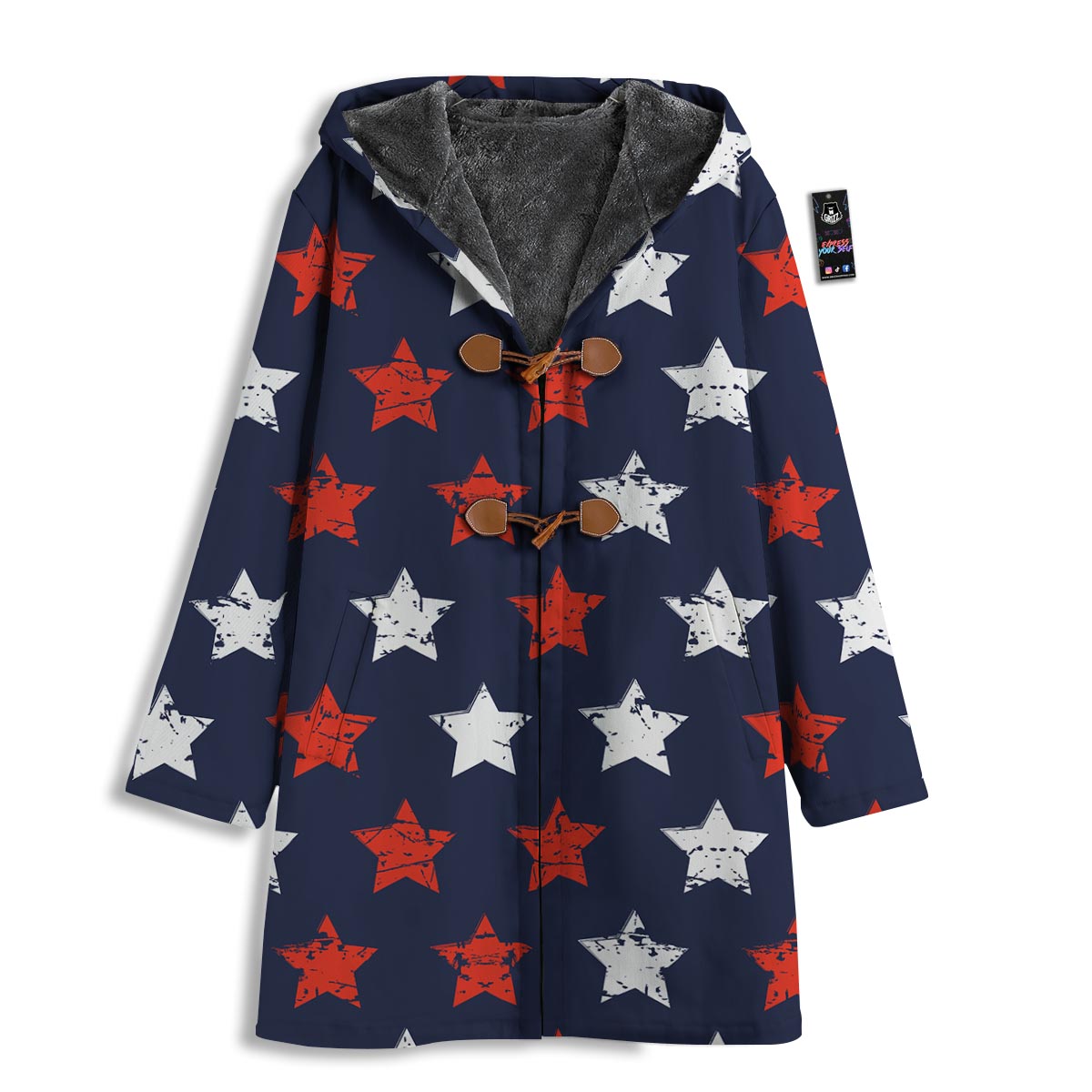 USA Star Blue And Red Print Pattern Men's Windbreaker Jacket-grizzshop