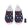 USA Star Blue And Red Print Pattern Nurse Shoes-grizzshop