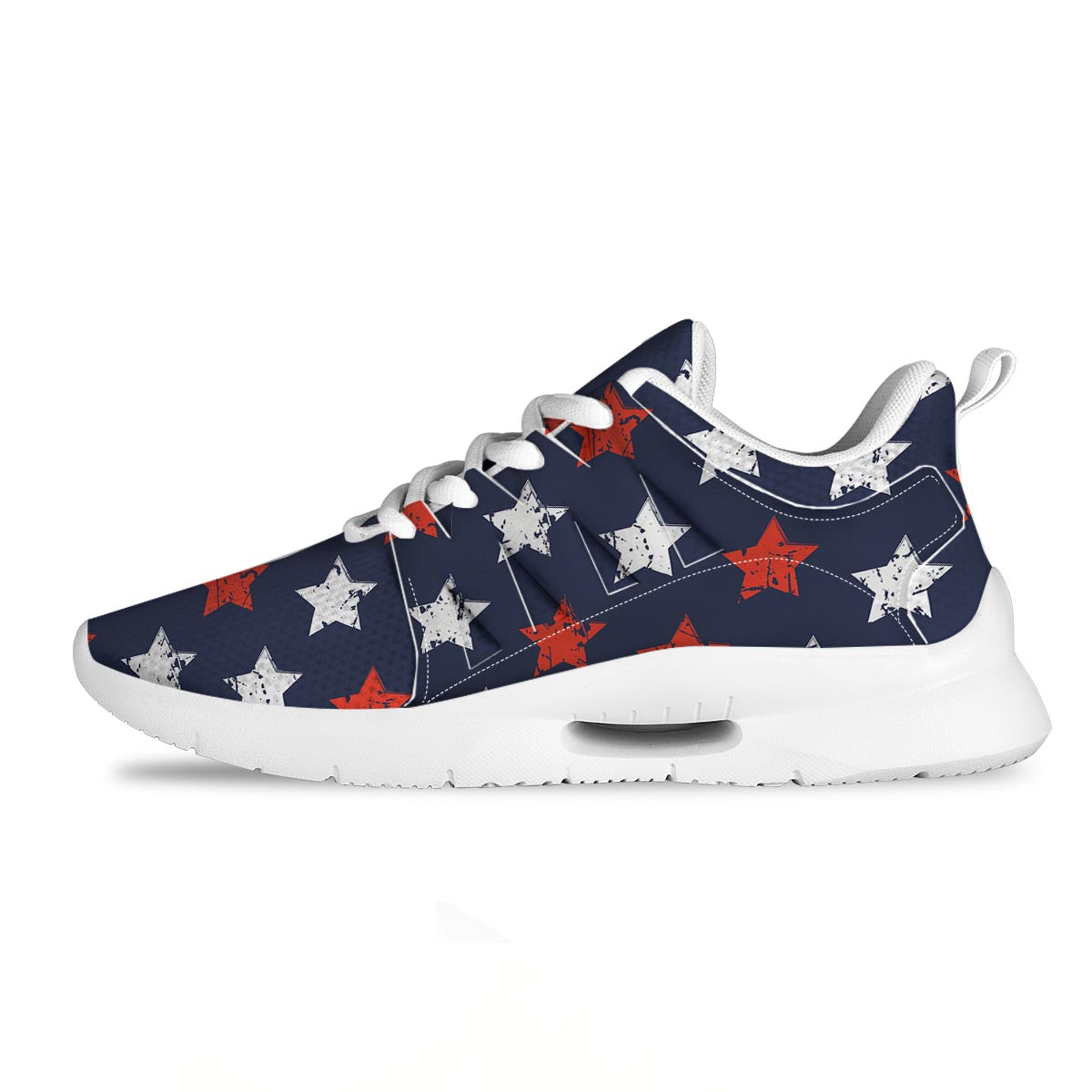 USA Star Blue And Red Print Pattern Tennis Shoes-grizzshop