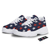 USA Star Blue And Red Print Pattern White Chunky Shoes-grizzshop