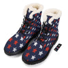 USA Star Blue And Red Print Pattern Winter Boots-grizzshop