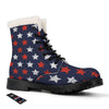 USA Star Blue And Red Print Pattern Winter Boots-grizzshop