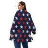 USA Star Blue And Red Print Pattern Women's Sherpa Jacket-grizzshop