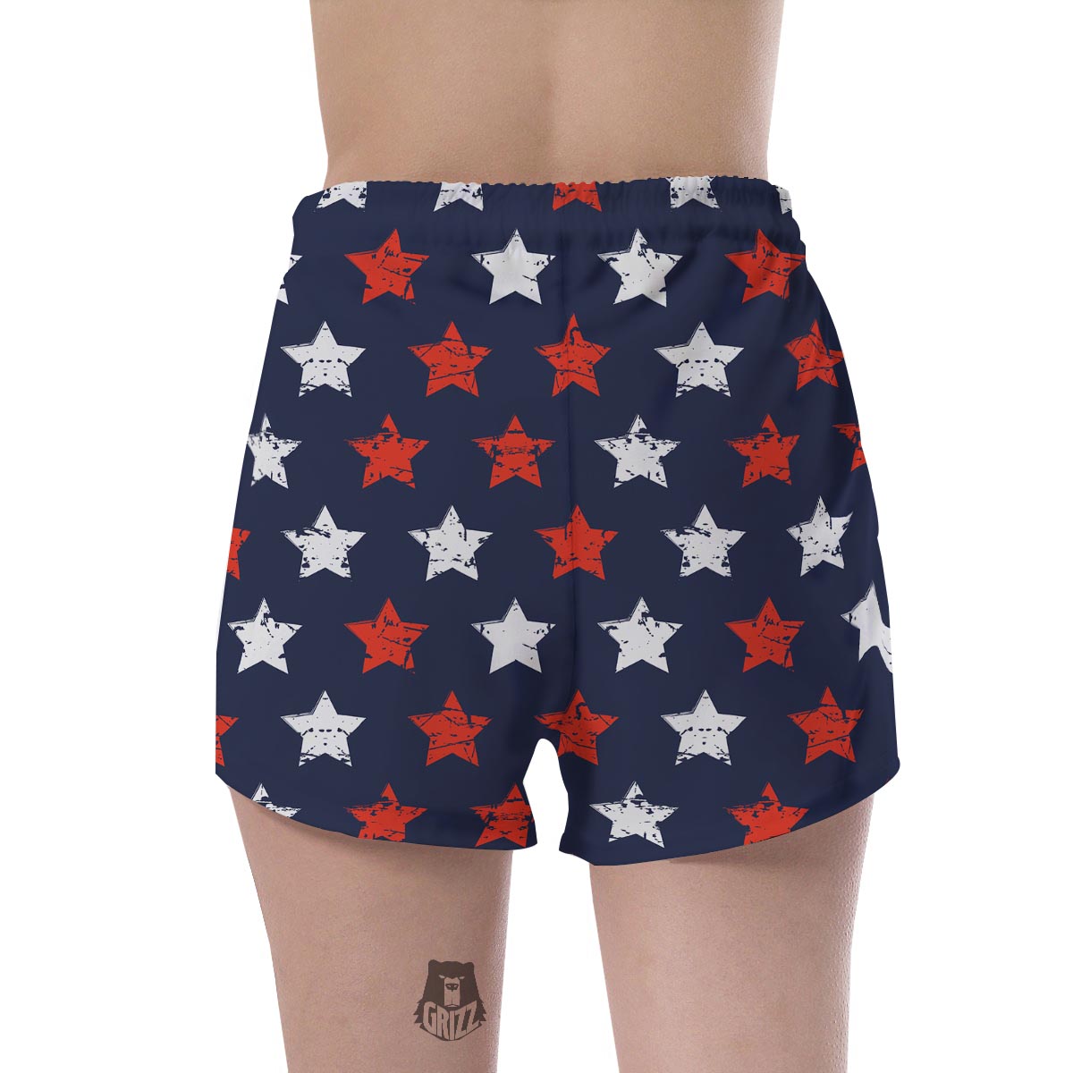 USA Star Blue And Red Print Pattern Women's Shorts-grizzshop