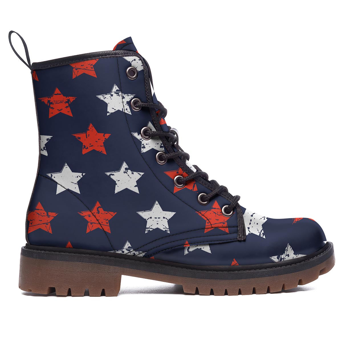 USA Star Blue And Red Print Pattern Work Boots-grizzshop