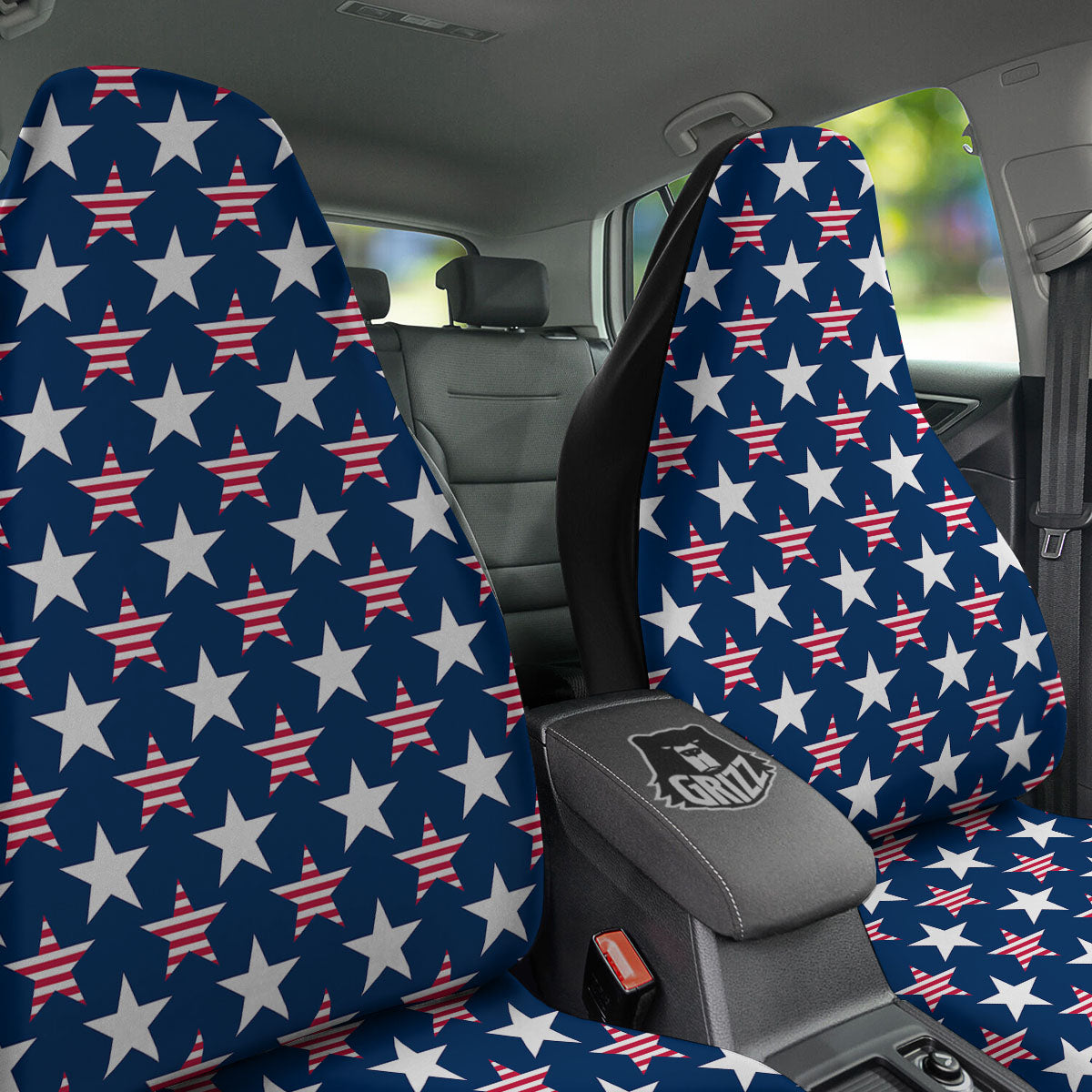 USA Star Fourth of July Print Pattern Car Seat Covers-grizzshop