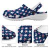 USA Star Fourth of July Print Pattern Clog-grizzshop