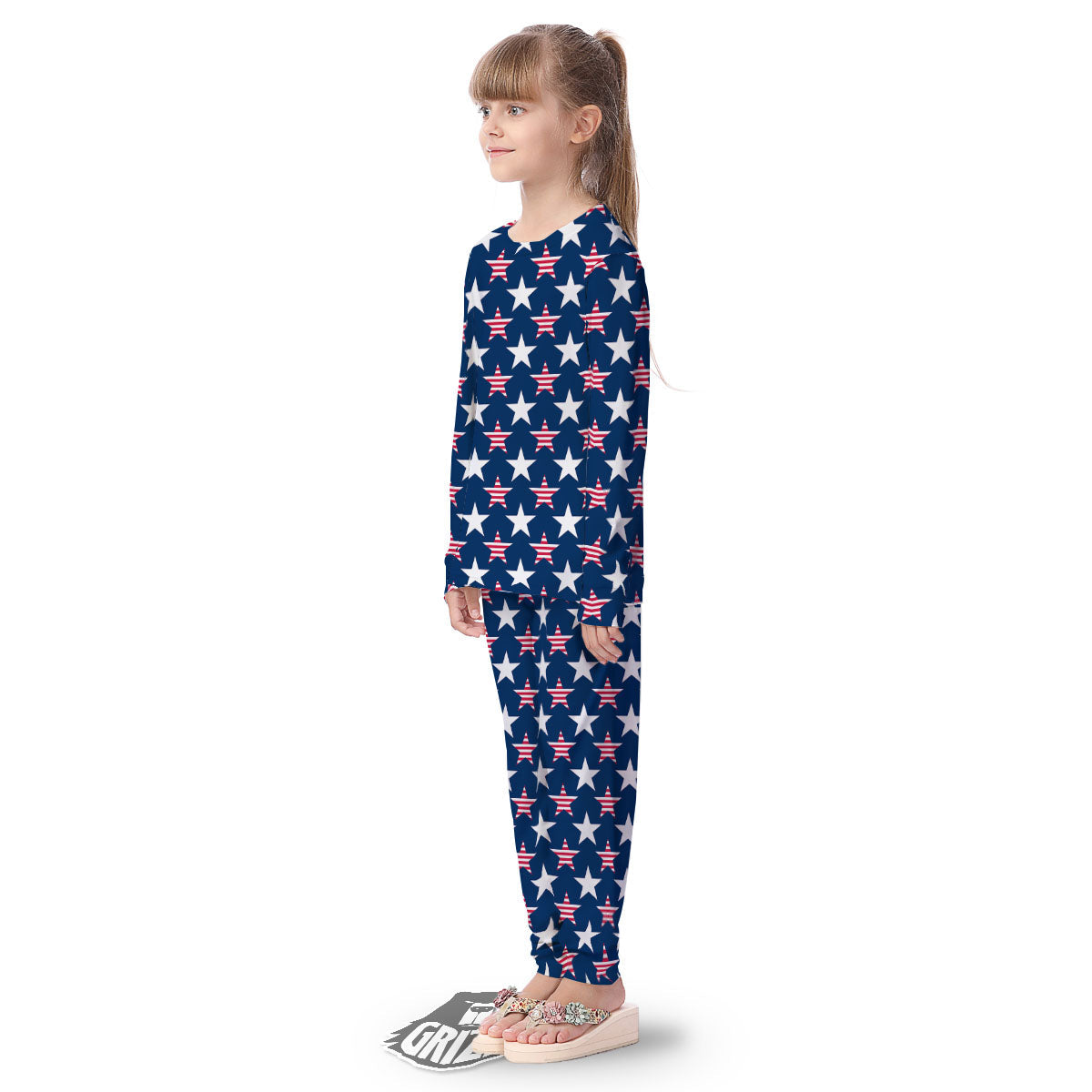 USA Star Fourth of July Print Pattern Kid's Pajamas-grizzshop