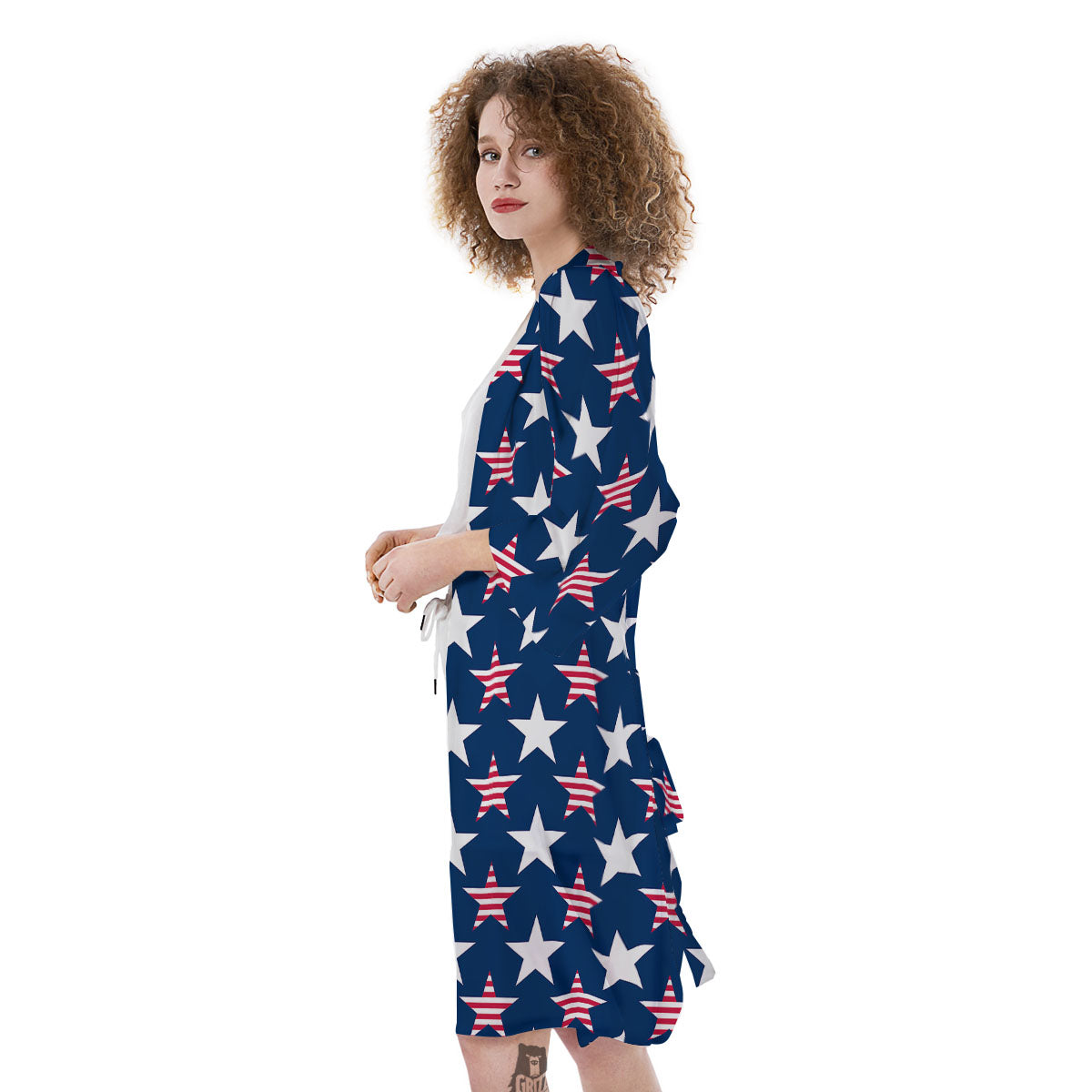 USA Star Fourth of July Print Pattern Kimono-grizzshop