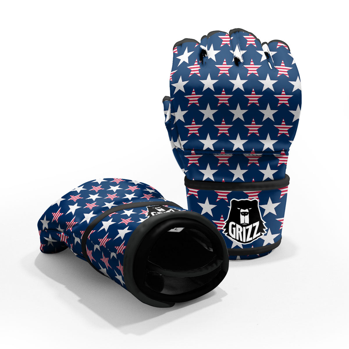 USA Star Fourth of July Print Pattern MMA Gloves-grizzshop