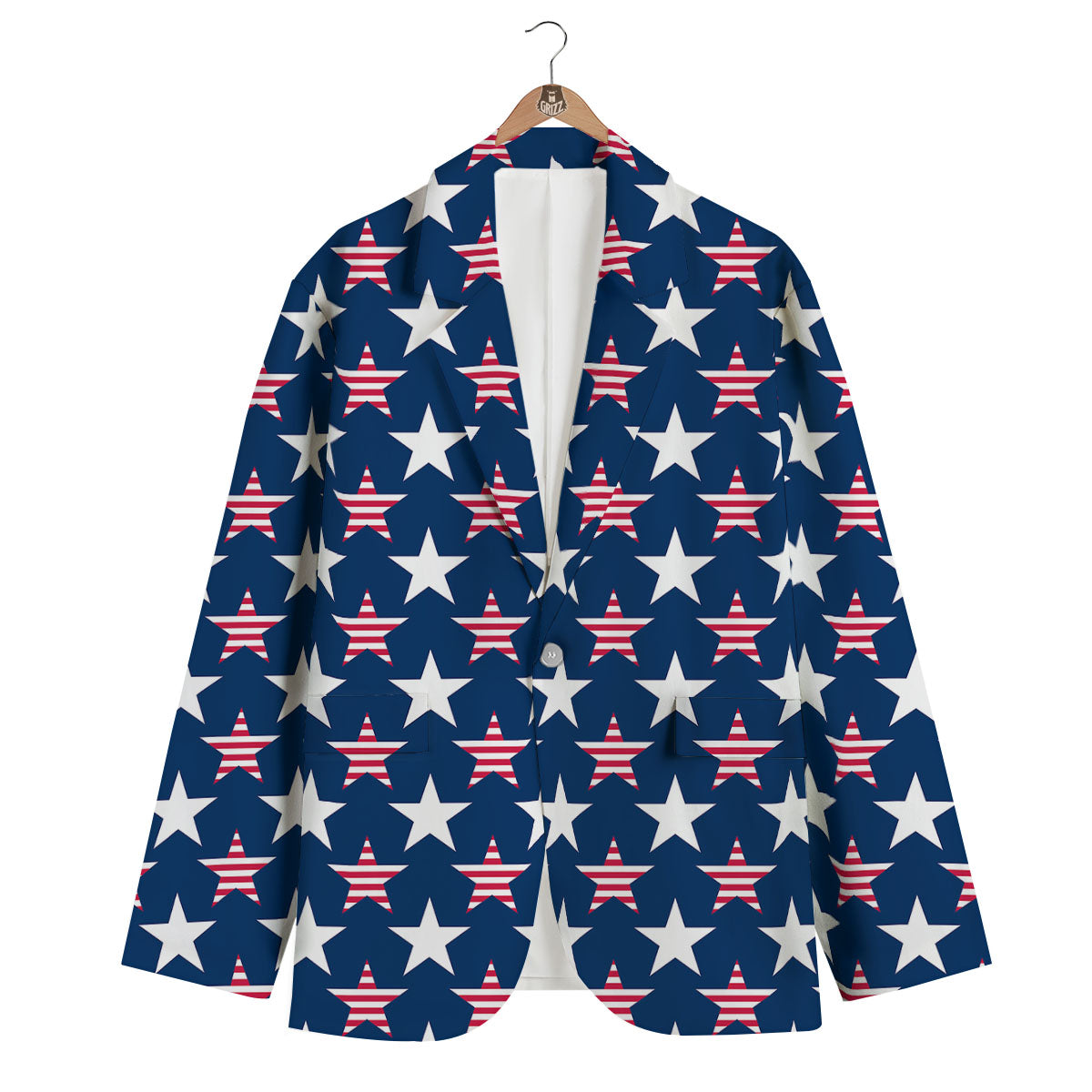 USA Star Fourth of July Print Pattern Men's Blazer-grizzshop