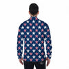 USA Star Fourth of July Print Pattern Men's Long Sleeve Shirts-grizzshop