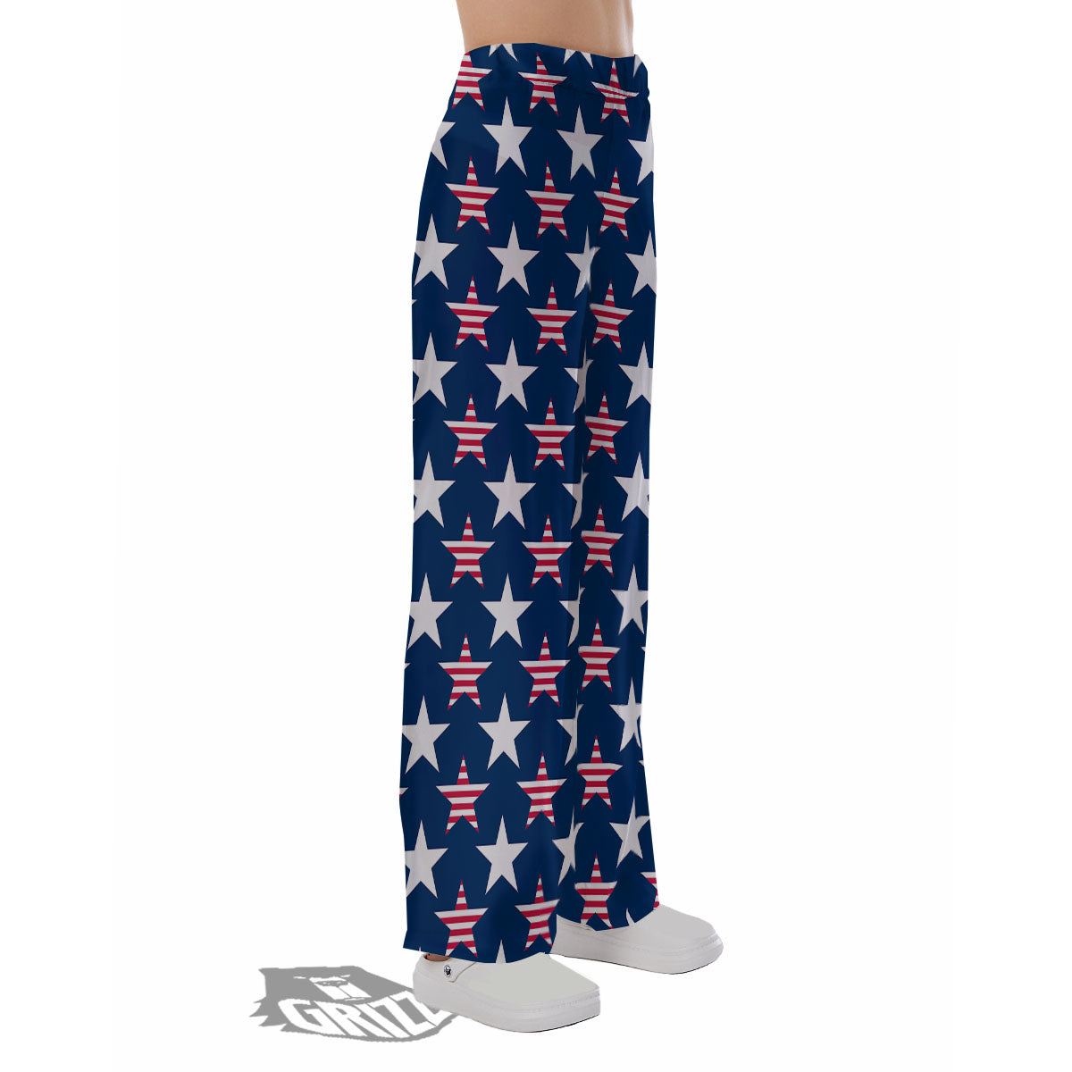 USA Star Fourth of July Print Pattern Pajama Pants-grizzshop