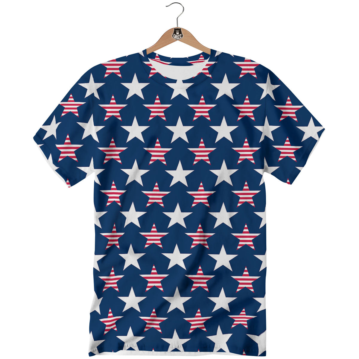 USA Star Fourth of July Print Pattern T-Shirt-grizzshop