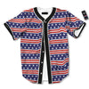 USA Star Red Striped Print Pattern Baseball Jersey-grizzshop