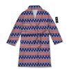 USA Star Red Striped Print Pattern Bathrobe-grizzshop