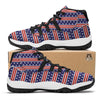 USA Star Red Striped Print Pattern Black Bball Shoes-grizzshop