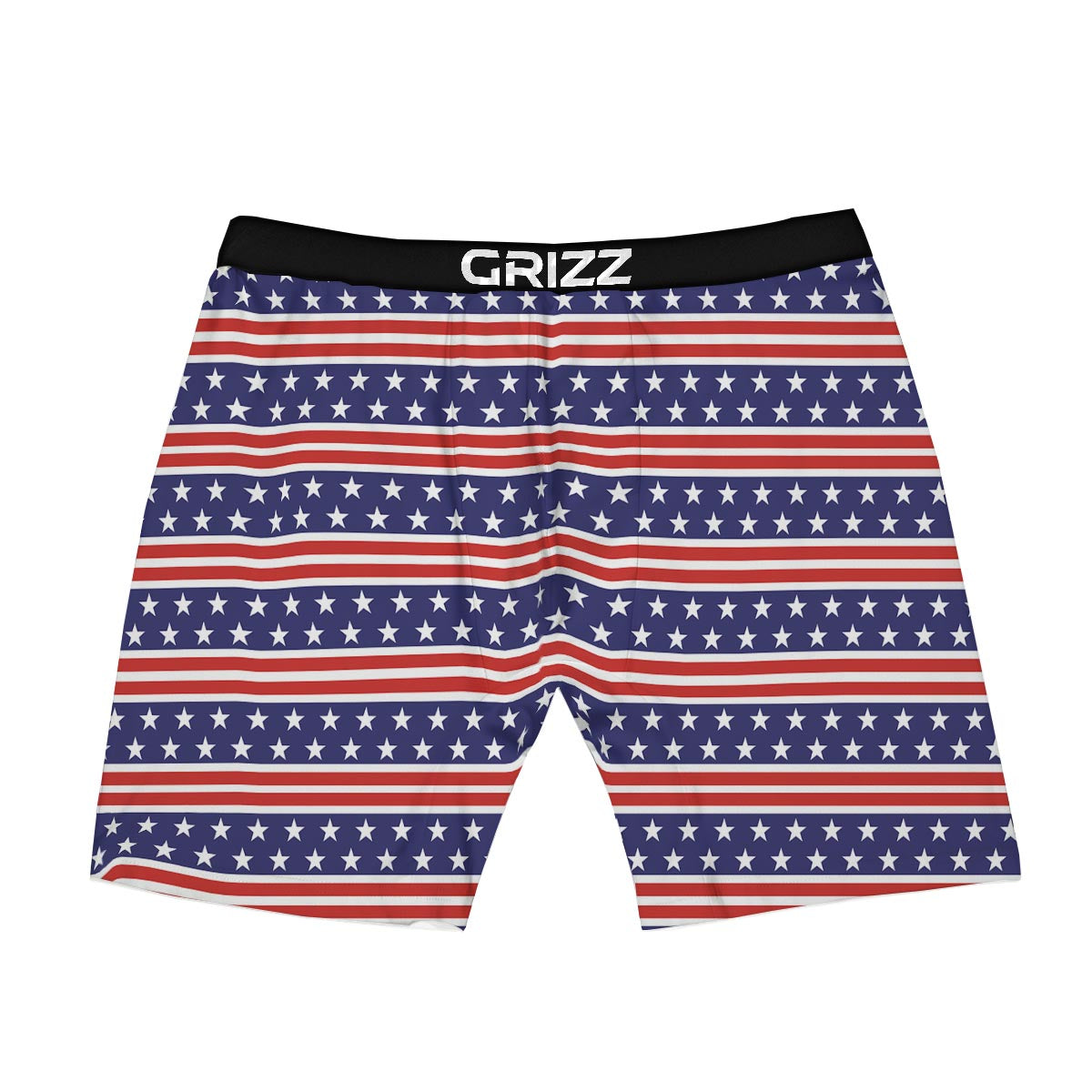 USA Star Red Striped Print Pattern Boxer Briefs-grizzshop