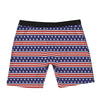 USA Star Red Striped Print Pattern Boxer Briefs-grizzshop