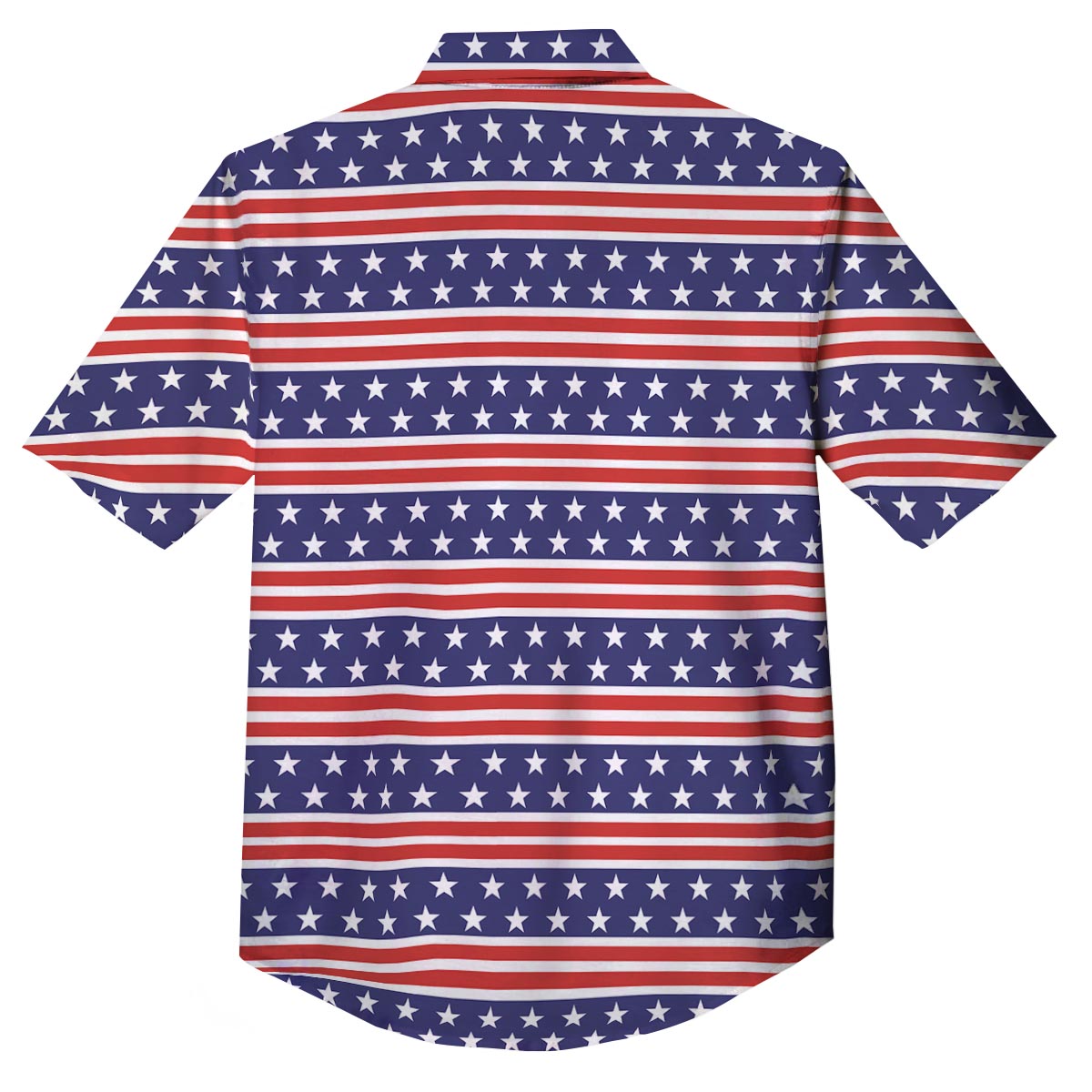 USA Star Red Striped Print Pattern Button Up Shirt-grizzshop