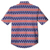 USA Star Red Striped Print Pattern Button Up Shirt-grizzshop